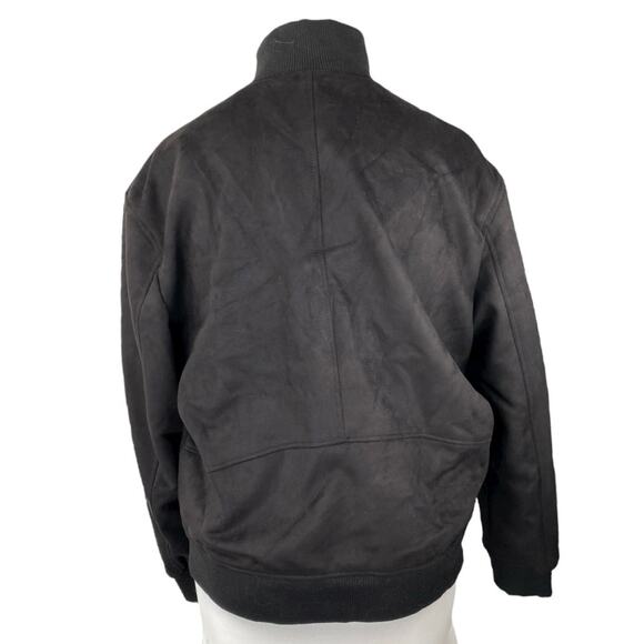 Zara Women's Black Faux Suede Full Zip High Neck Long Sleeve Coat Jacket Size XL - Picture 3 of 4